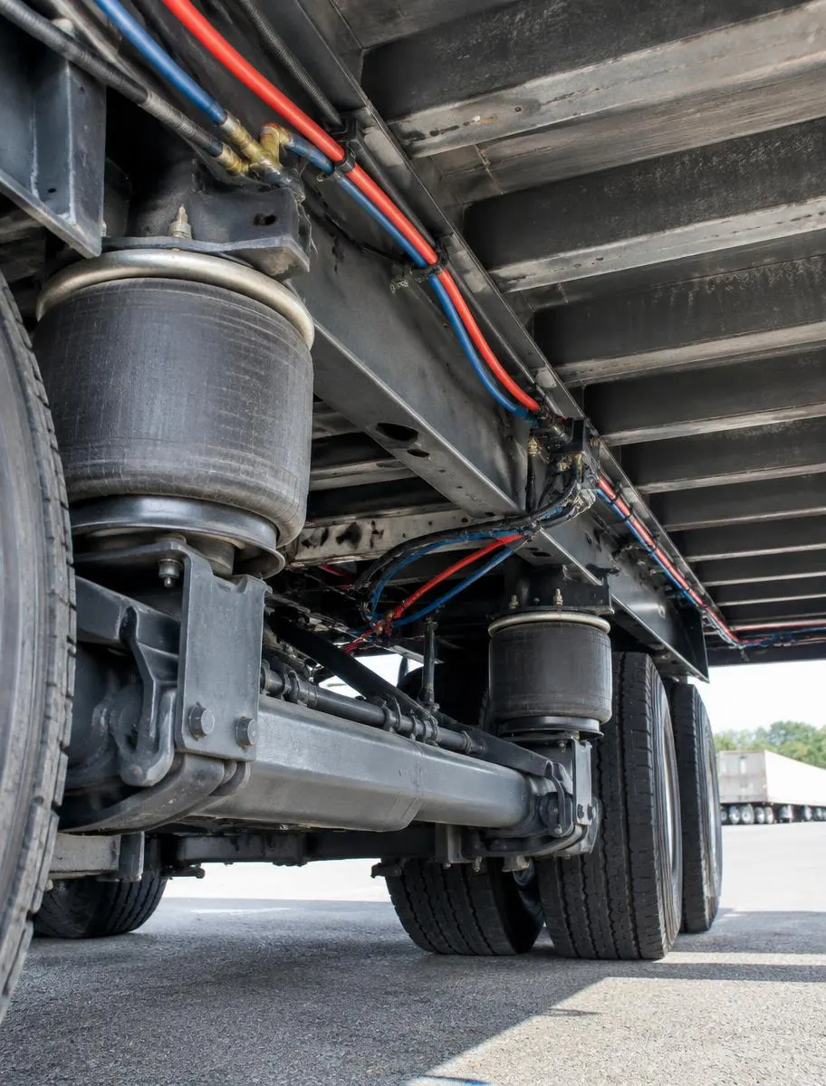 Trailer air lines and airbag suspension